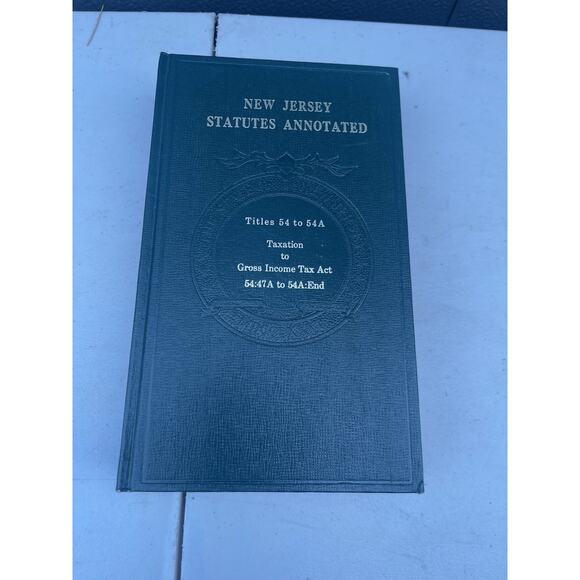 New Jersey Statutes Annotated Titles 54–54A Taxation Law Book Green Hardcover - Picture 1 of 2